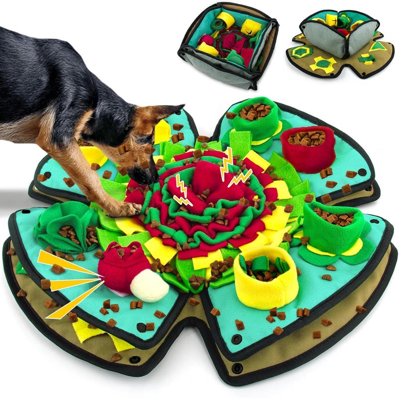 AWOOF Snuffle Mat for Dogs,19" x 19" Interactive Dog Puzzle Toys Encourages Natural Foraging Skills,Durable Dog Feeding Mat for Boredom and Mental Stimulation for Large, Medium and Small Dogs - Image 1
